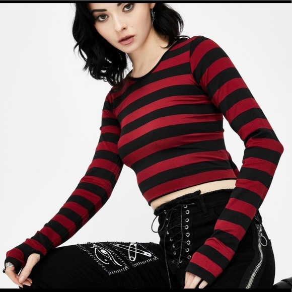 Killstar Tops - KILLSTAR Stacy layering top- RED